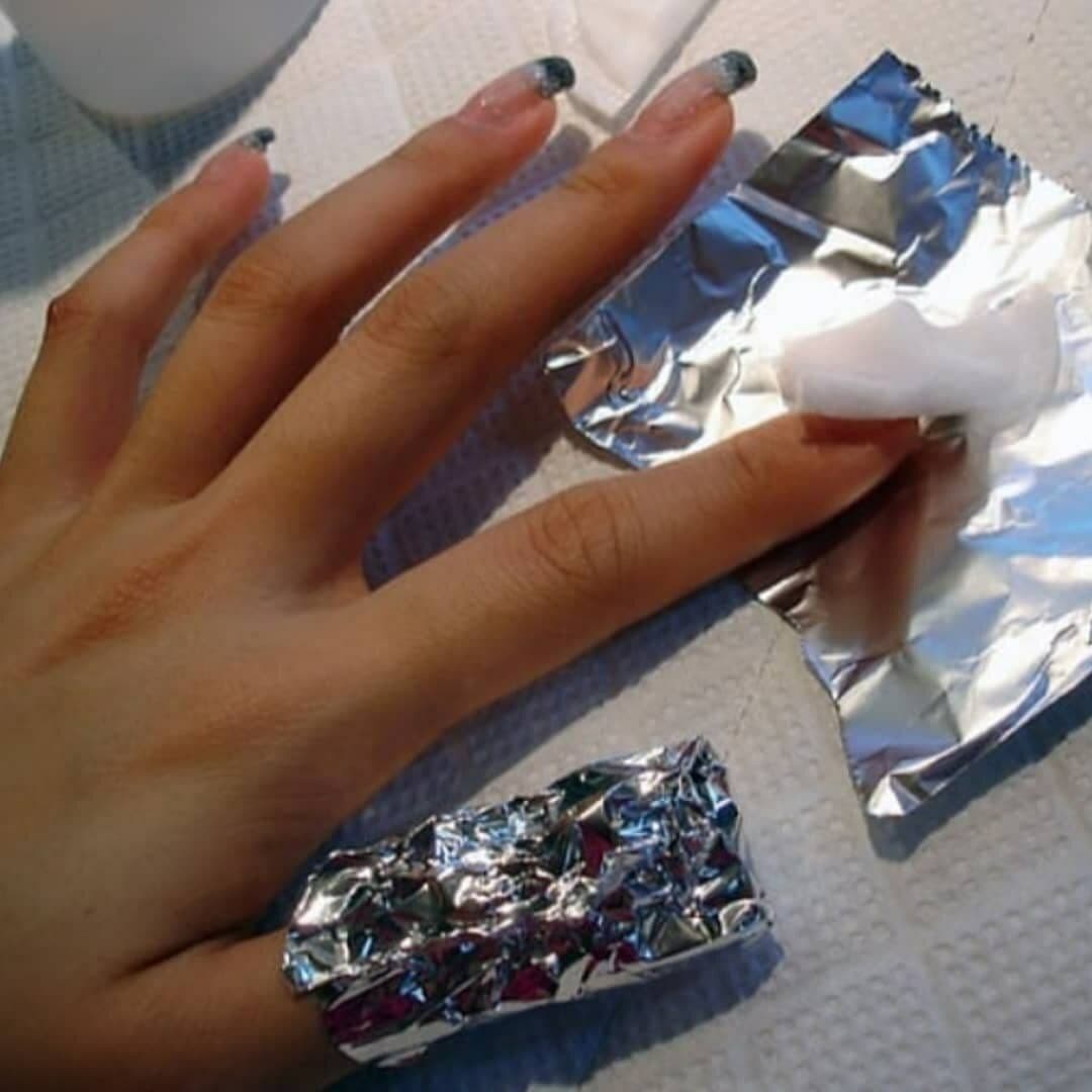 Снятие гель лака ацетоном