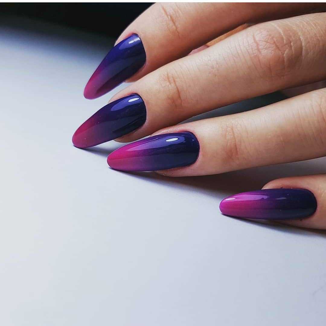 фиолетовые ногти с синим