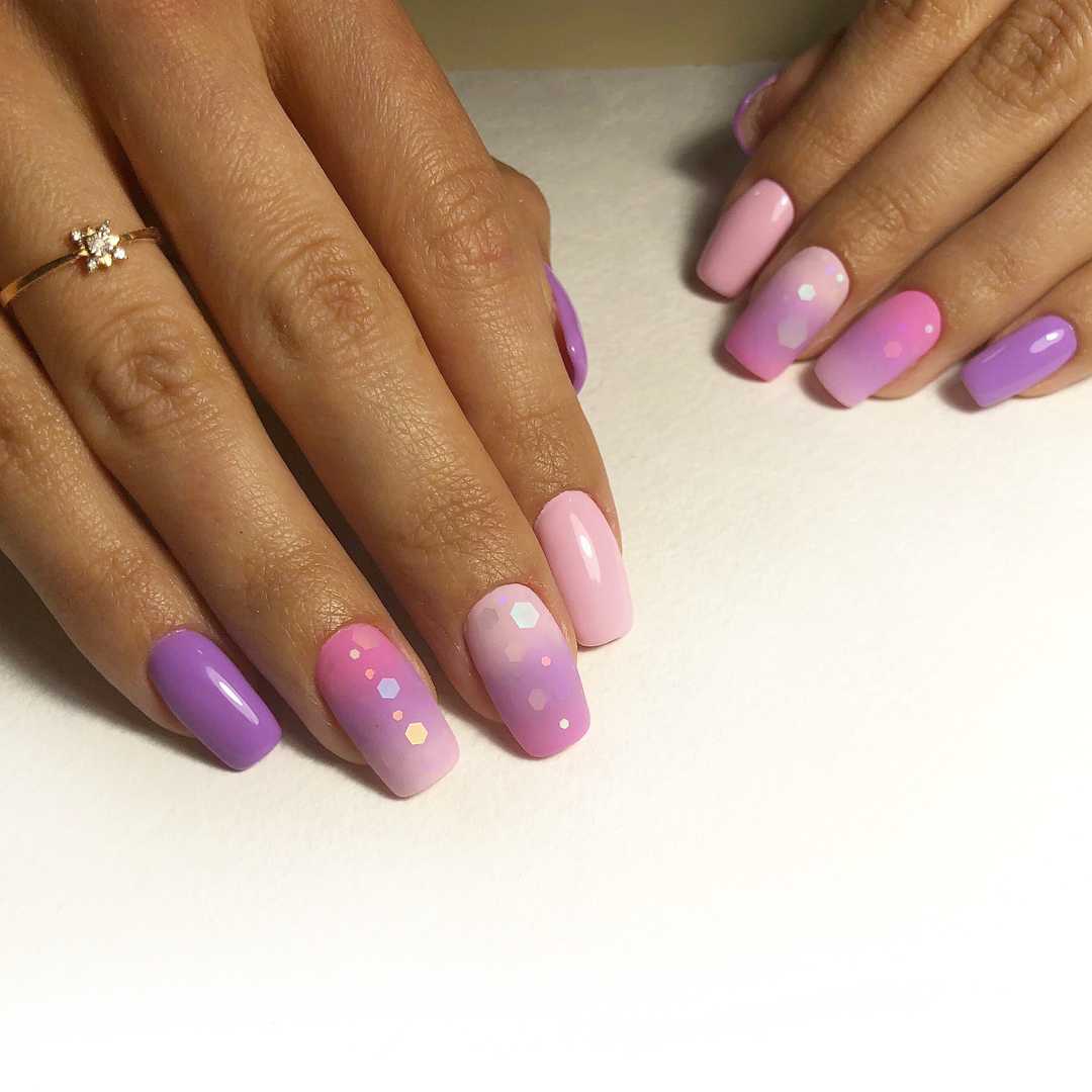 сиренево-фиолетовые ногти